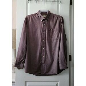 Duluth Trading Co. Men's Long Sleeve Button Down Shirt  Cotton Purple Size‎ L